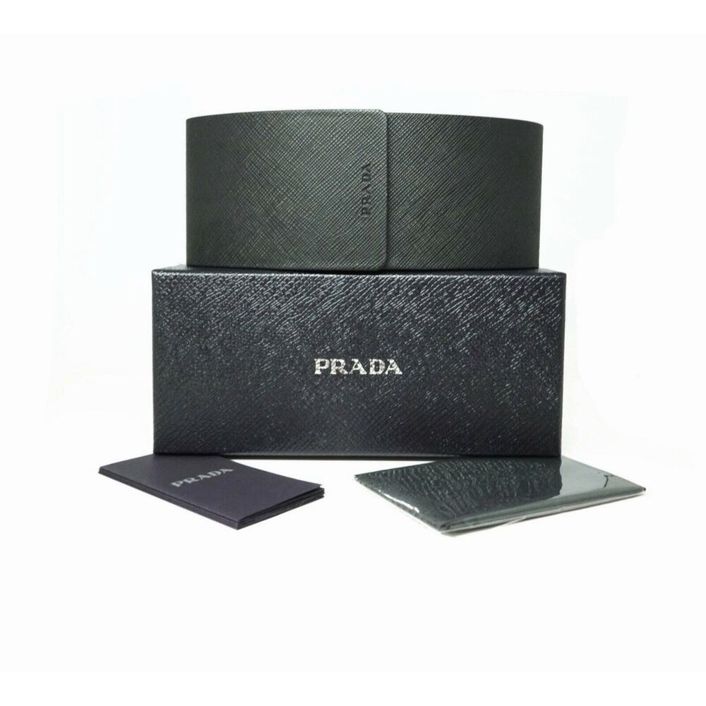 PRADA PR A51S 15N01T Matte Gold Dark Brown Lens Unisex Sunglasses AUTHENTIC - Picture 8 of 9